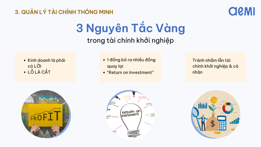 3 nguyên tắc vàng trong tài chính khởi nghiệp 