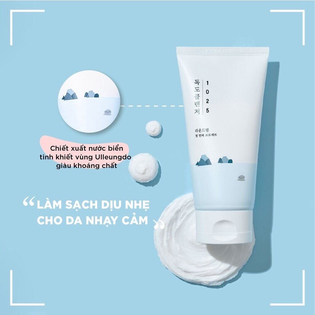 Sữa rửa mặt Round Lab 1025 Dokdo Cleanser có sự góp mặt của 3 cấu trúc phân tử Hyaluronic