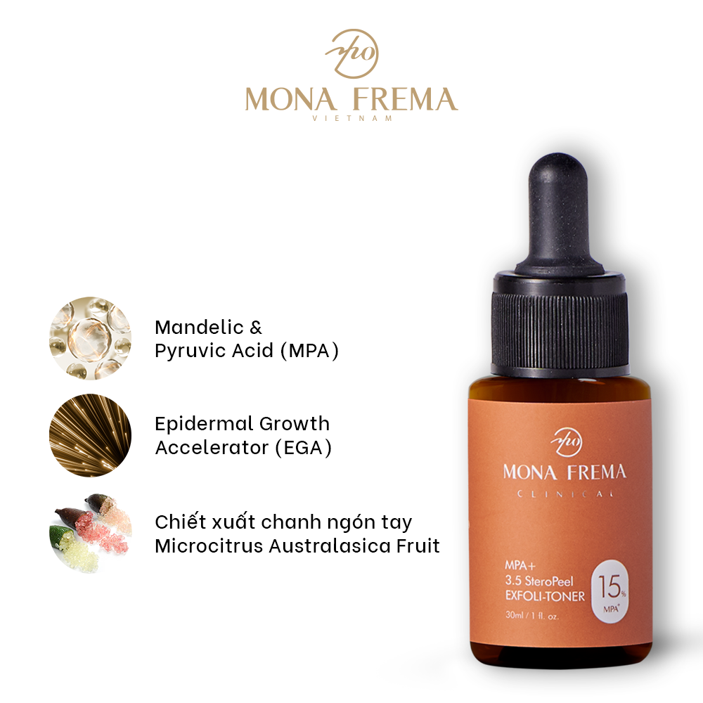 Toner kiềm dầu, trẻ hóa da Mona Frema MPA+ 15% SteroPeel 30ml