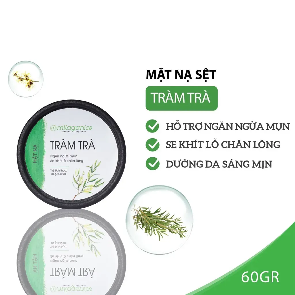 Mặt Nạ Đất Sét Ngừa Mụn Từ Tinh Dầu Tràm Trà 60g