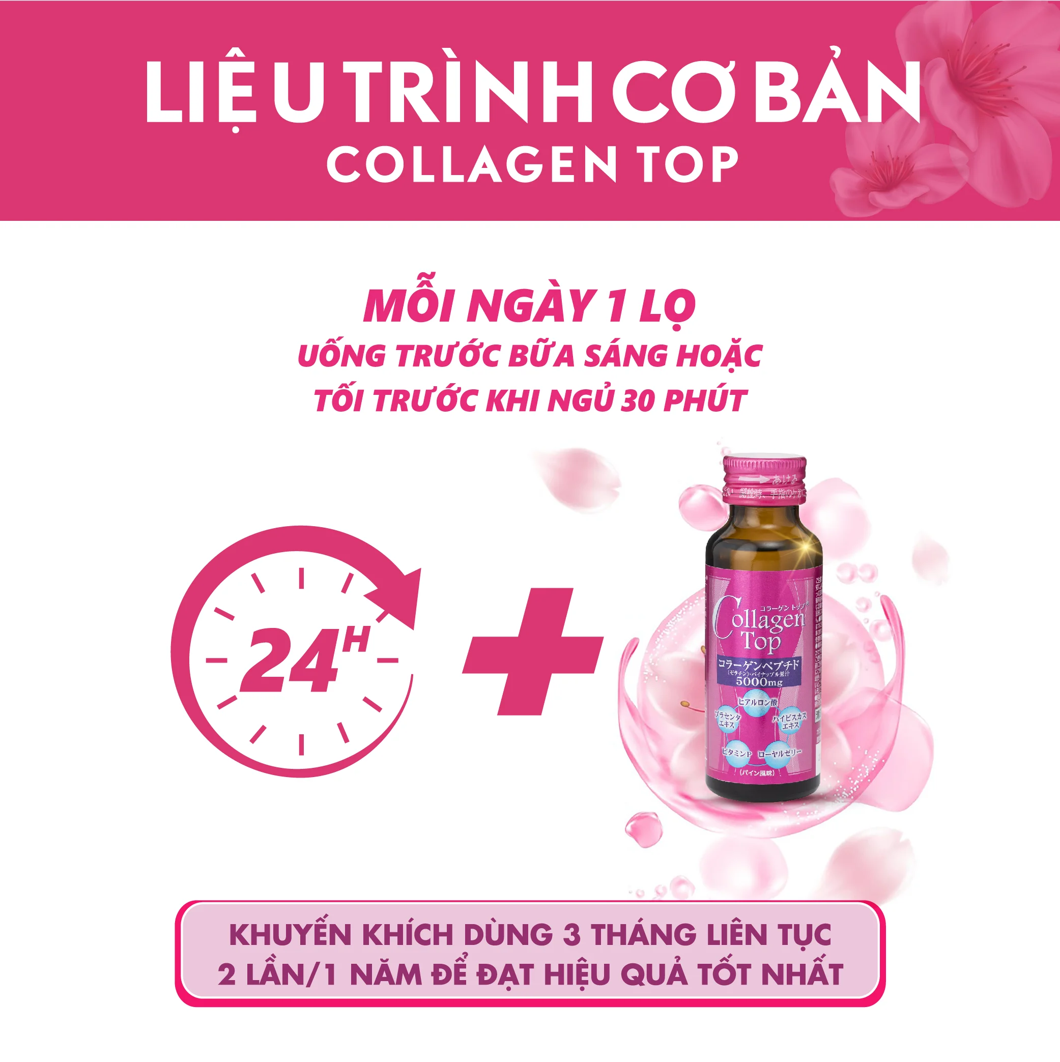 Nước Uống Đẹp Da Collagen Top 5000mg (10 lọ 50ml)