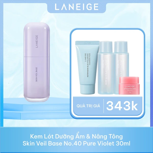 Kem Lót Dưỡng Ẩm & Nâng Tông Laneige Skin Veil Base No.40 Pure Violet 30ml [Combo 10.1]