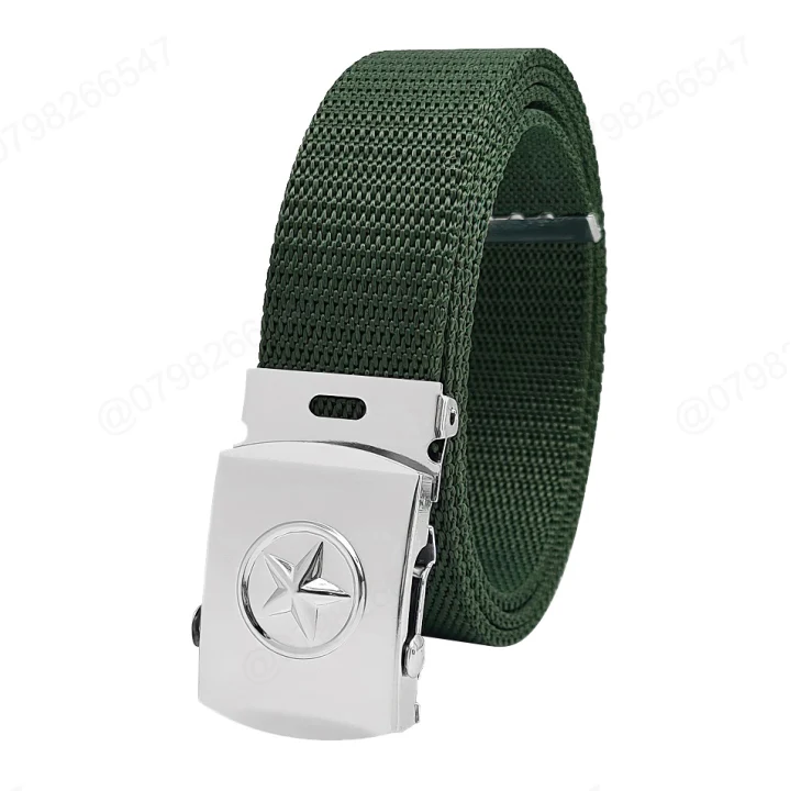 Thắt Lưng Nam/Dây Nịt Nam/Dây Lưng Vải Mặt Thép Sao Dập Nổi Mẫu Chiến Sĩ Bộ Đội