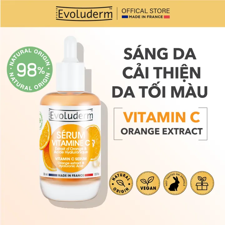 Tinh Chất Serum Vitamin C Evoluderm Giúp Sáng Da Mờ Thâm, Dưỡng Da Mịn Màng Tươi Sáng 30ML