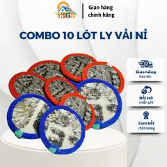Combo 10 Đế Lót Ly Vải Nỉ Cách Nhiệt Thấm Hút Loại Tròn
