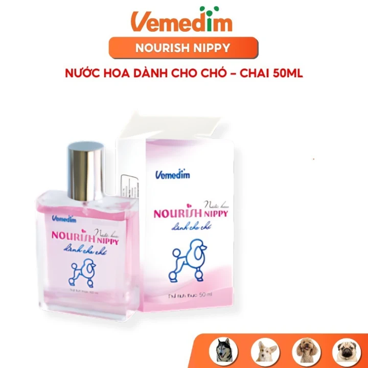 Nước hoa cho chó NOURISH NIPPY mùi thơm nhẹ nhàng, dưỡng lông, khử mùi chai 50ml