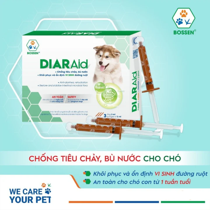 Men tiêu hoá cho chó DIARAid dogs hỗ trợ tiêu hóa và tăng đề kháng Hộp 3 ống