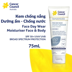 Kem Chống Nắng Cho Da Mặt Và Body Ban Ngày Chống Nước Face Day Wear Moisturiser SPF50+ 75ml