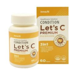 Viên Uống Bổ Sung Vitamin C, Kẽm, D3 Condition Let's C Premium (60 Viên)