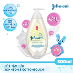 Sữa Tắm Gội Toàn Thân Mềm Mịn Johnson' Baby Bath Cotton Touch 500ml