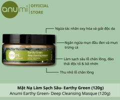 Mặt Nạ Đất Sét Cao Lanh 100% Thiên Nhiên Làm Sạch Sâu & Loại Bỏ Dầu Thừa Anumi Earthy Green- Deep Cleansing Masque 120g