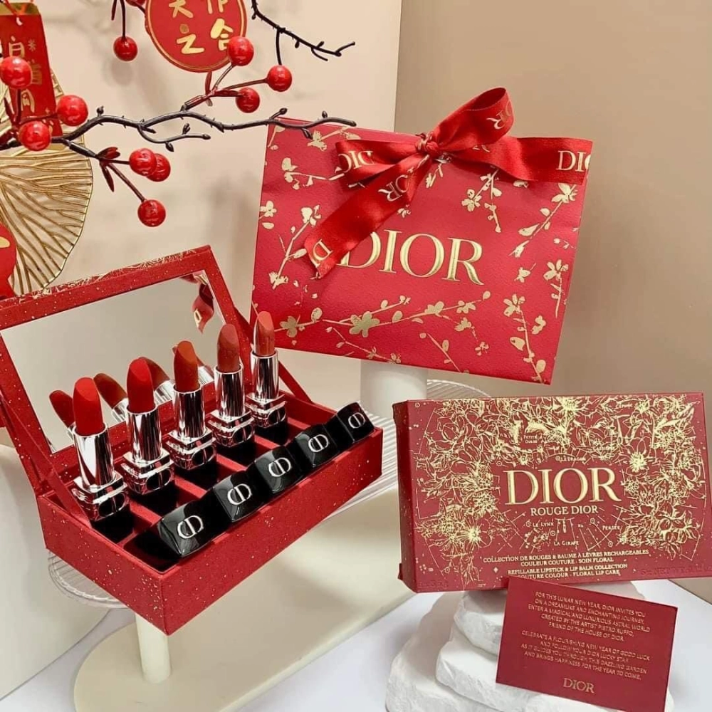 [full box] Set 5 Son Dior Mini Rouge Lipstick 5 x 1.5gr + Túi Đỏ | Aemi