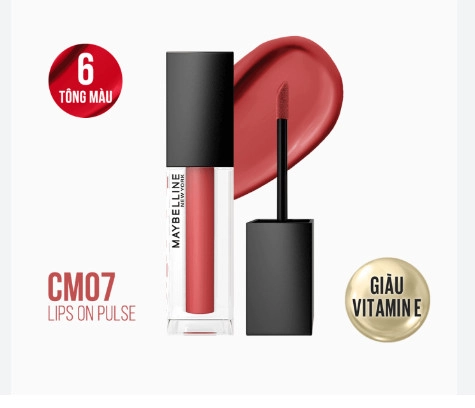 Son Kem Maybelline New York Mịn Lì Đa Chiều 6.4ml Màu CM07 Hồng Đỏ | Aemi