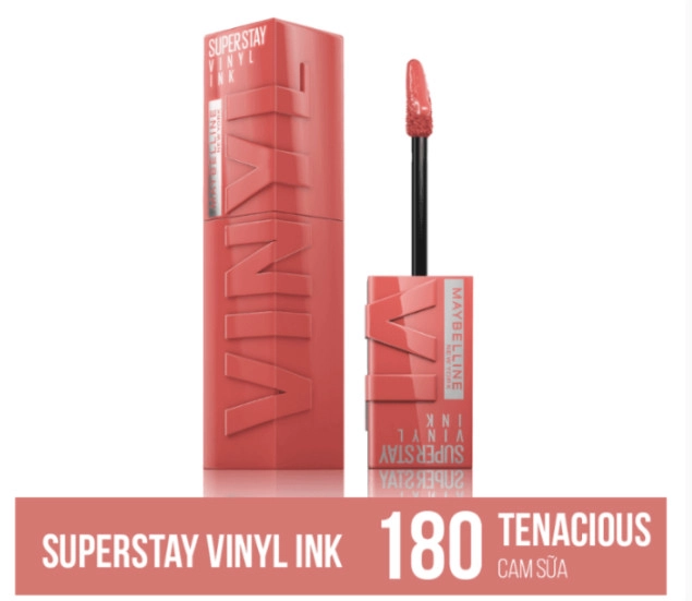 Son Kem Bóng Bền Màu, Nhẹ Môi Maybelline Superstay Vinyl Ink 4.2ml Màu 180 Tenacious