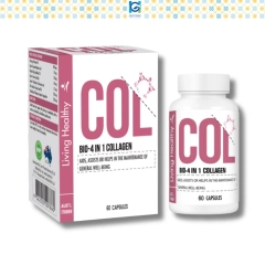 Viên Uống Bổ Sung Collagen Living Healthy Bio-4 in 1 Collagen Hộp 60 Viên