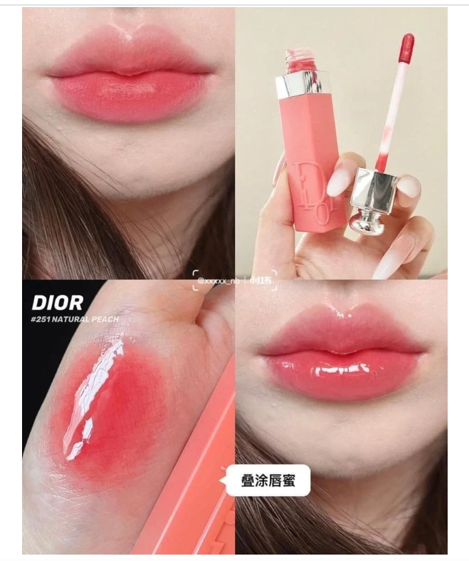 Full box Son Kem Dior Addict Tattoo Lip Tint 5ml 251 Natural Peach Cam H ng Aemi