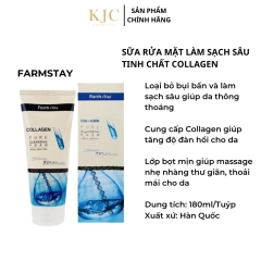 Sữa Rửa Mặt Làm Sạch Sâu Tinh Chất Collagen Pure Farmstay 180ml