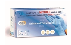 Găng Tay Y Tế Nitrile Không Bột - Màu Xanh - Size M (Hộp 100 Cái)