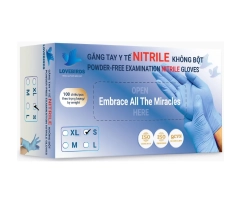 Găng Tay Nitrile Không Bột Size S Xanh Lovebirds Hộp 100 Cái