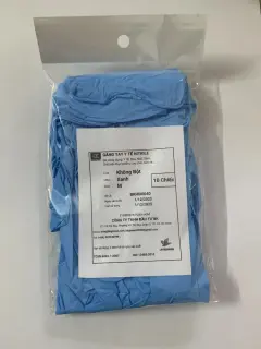 Găng Tay Nitrile Không Bột Size M Xanh BK Gloves Gói 10 Cái
