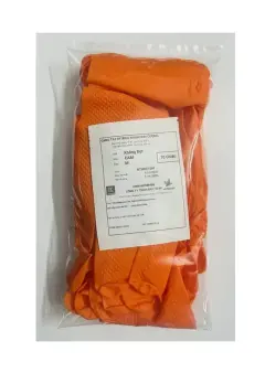 Găng Tay Nitrile Màu Cam Nhám Kim Cương Size M BK Gói 10 Cái