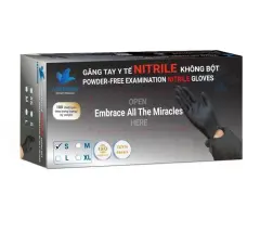 Găng Tay Nitrile Đen Size S Lovebirds Hộp 100 Cái