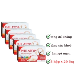 Combo 5 Hộp Philatop Sữa Non Tổ Yến Gold Giúp Ăn Ngủ Ngon Tăng Sức Khoẻ (5 Hộp X 20 Ống)