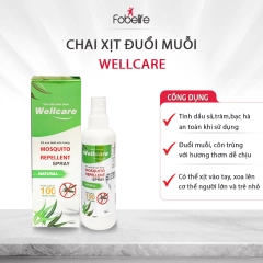 Chai Xịt Wellcare Đuổi Muỗi, Côn Trùng Tinh Dầu Chanh Xả, Giúp Bé Ngủ Ngon