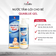 Nước Tắm Bé Thảo Dược Quablue Gel Fobe An Toàn Diụ Nhẹ Chai 250Ml Màu Xanh