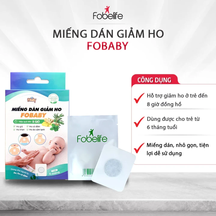 Miếng Dán Giảm Ho Fobaby Fobe Cho Trẻ Nhỏ - Hộp 6 Miếng