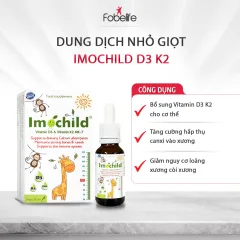 Dung Dịch Fobelife Bổ Sung Vitamin D3 K2 Và Dha Hấp Thụ Canxi Phát Triển Chiều Cao Cho Trẻ - Chai 20Ml