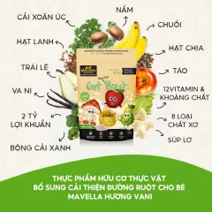 Bột Lắc Sữa Bổ Sung Chất Xơ, Rau Củ, Hỗ Trợ Táo Bón, Nhuận Tràng Mavella Siêu Thực Phẩm Hữu Cơ Nhập Khẩu Úc( Chống Táo Bón )