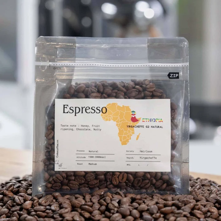 Ethiopia Yirgacheffe G2 Natural Cà Kể 1kg