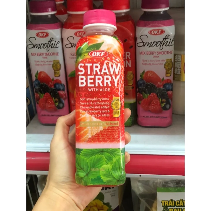 Nước Trái Cây Okf Strawberry Chai 500ml