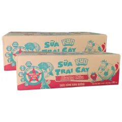 Thùng Sữa Kun Trái Cây Vị Dâu 48 Hộp 180Ml