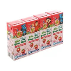 Sữa Kun Dâu Lốc 4 Hộp 180Ml