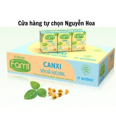 Sữa Đậu Nành Fami Vinasoy Canxi Ít Đường Giúp Chắc Khoẻ Xương Thùng 36 Hộp 200Ml