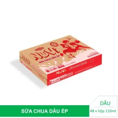 Thùng Sữa Có Thạch Nuvi Dâu 48 Hộp 110Ml