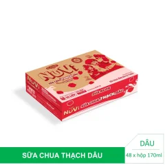 Thùng Sữa Có Thạch Nuvi Dâu 48 Hộp 170Ml