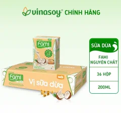 Sữa Đậu Nành Fami Sữa Dừa Nguyên Thùng 36 Hộp X 200Ml