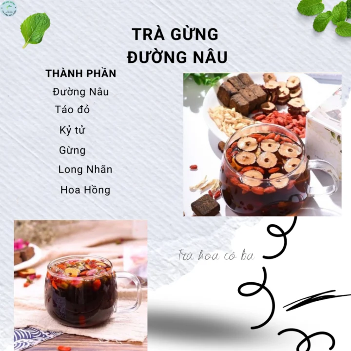 Trà Gừng Đường Nâu Thảo Mộc – 8 điều cần biết nếu bạn thắc mắc uống trà thảo mộc có tốt không?