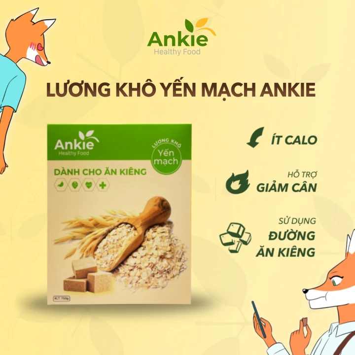Lương Khô Ăn Kiêng giảm cân cho người tiểu đường, Vị Yến Mạch Hộp 750gr (54 viên nhỏ)