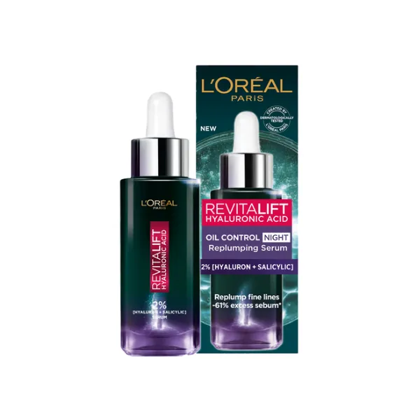 Tinh Chất L'Oreal Paris Revitalift Hyaluronic Acid Oil Control Night Replumping Serum 30ml