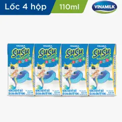 Sữa Chua Uống Susu Iq Hương Việt Quất Lốc 4 Hộp 110Ml