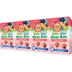 Lốc 4 Hộp Sữa Kun Trái Cây Dâu 110Ml