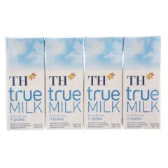 Lốc 4 Hộp Sữa Th True Milk Ít Đường 180Ml