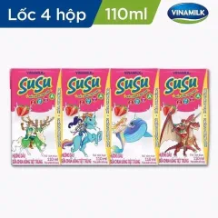 Vỉ 4 Hộp Sữa Chua Uống Susu Dâu 110Ml