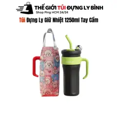 Túi đựng ly giữ nhiệt cho ly 1250ml có quai xách (Hàng Thủ Công) Túi Gấu Hồng
