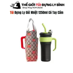 Túi đựng ly giữ nhiệt cho ly 1250ml có quai xách (Mẫu Họa Tiết Chữ)
