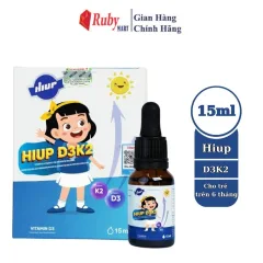 Siro Cho Bé Hiup D3K2 15Ml Bổ Sung Vitamin D3 K2 Tăng Cường Hấp Thu Canxi Chính Hãng